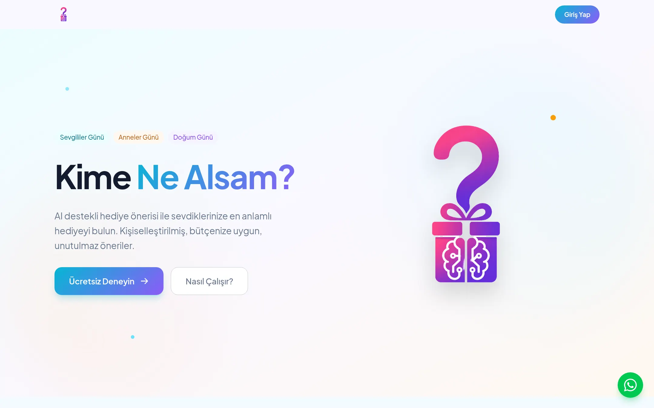 nealabilirim.com.tr — Kime Ne Alsam? with the button that answers it